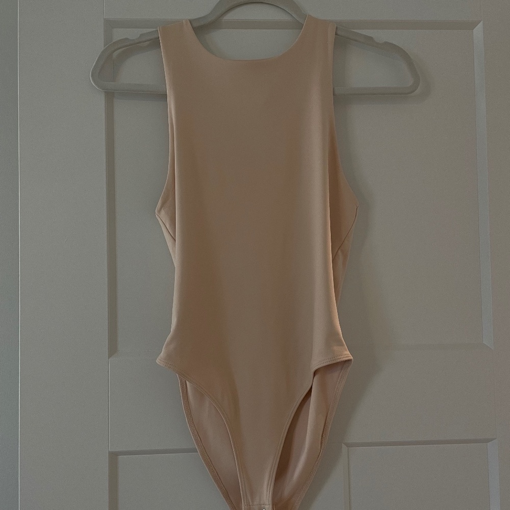 Small Forever 21 Blush Seamless High Neck Tank Bodysuit